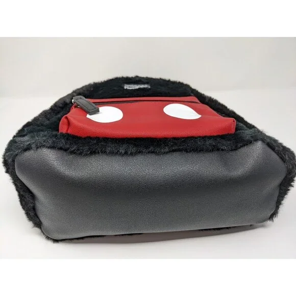 Disney Mickey Mouse Mini Backpack Furry Ears Black Red NWT